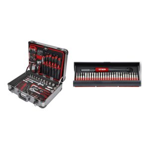 Set: STIER Werkzeugsortiment im Aluminiumkoffer 144-teilig + STIER Feinmechaniker-Satz 29-teilig