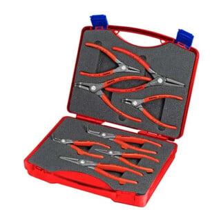 KNIPEX 00 21 25 Werkzeug-Box "SRZ" Sicherungsringzangen – 8-teilig, 270 mm