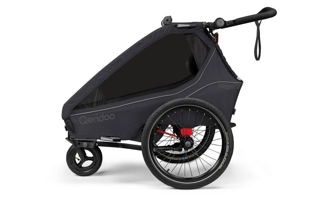 Qeridoo Kidgoo2 Fahrradanhänger für Kinder – Phantom Grey – Bild 7