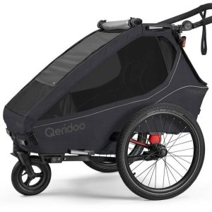 Qeridoo Kidgoo2 Fahrradanhänger für Kinder – Phantom Grey
