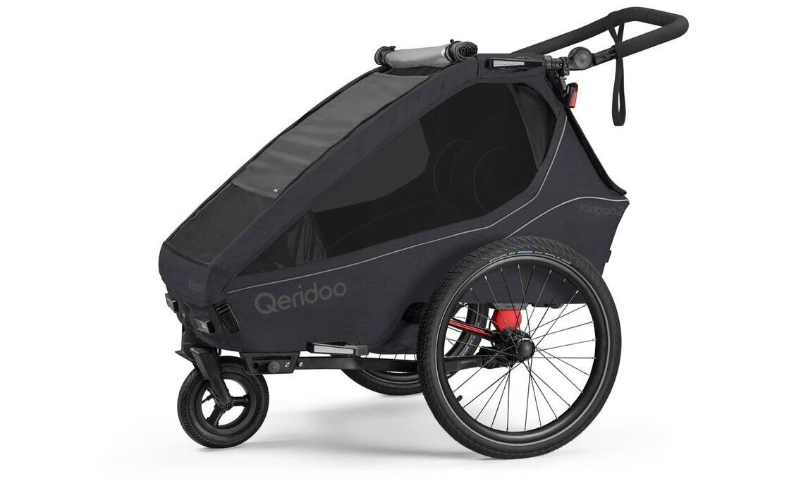Qeridoo Kidgoo2 Fahrradanhänger für Kinder – Phantom Grey