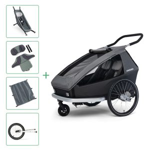 Croozer Kid Keeke 2 im Set inkl. Zusatzartikel – Mountain grey – hochwertig…