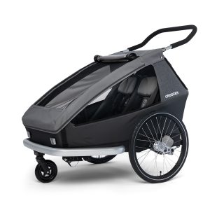 Croozer Kid Keeke 2 Fahrradanhänger für Kinder – Mountain grey – hochwertig…