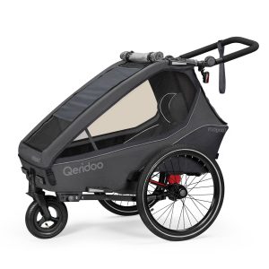 Qeridoo Kidgoo1 Kinder-Fahrradanhänger (2023) – Steel Grey