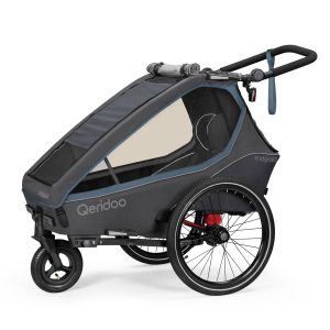 Qeridoo Kidgoo1 Kinder-Fahrradanhänger (2023) – Navy Blue